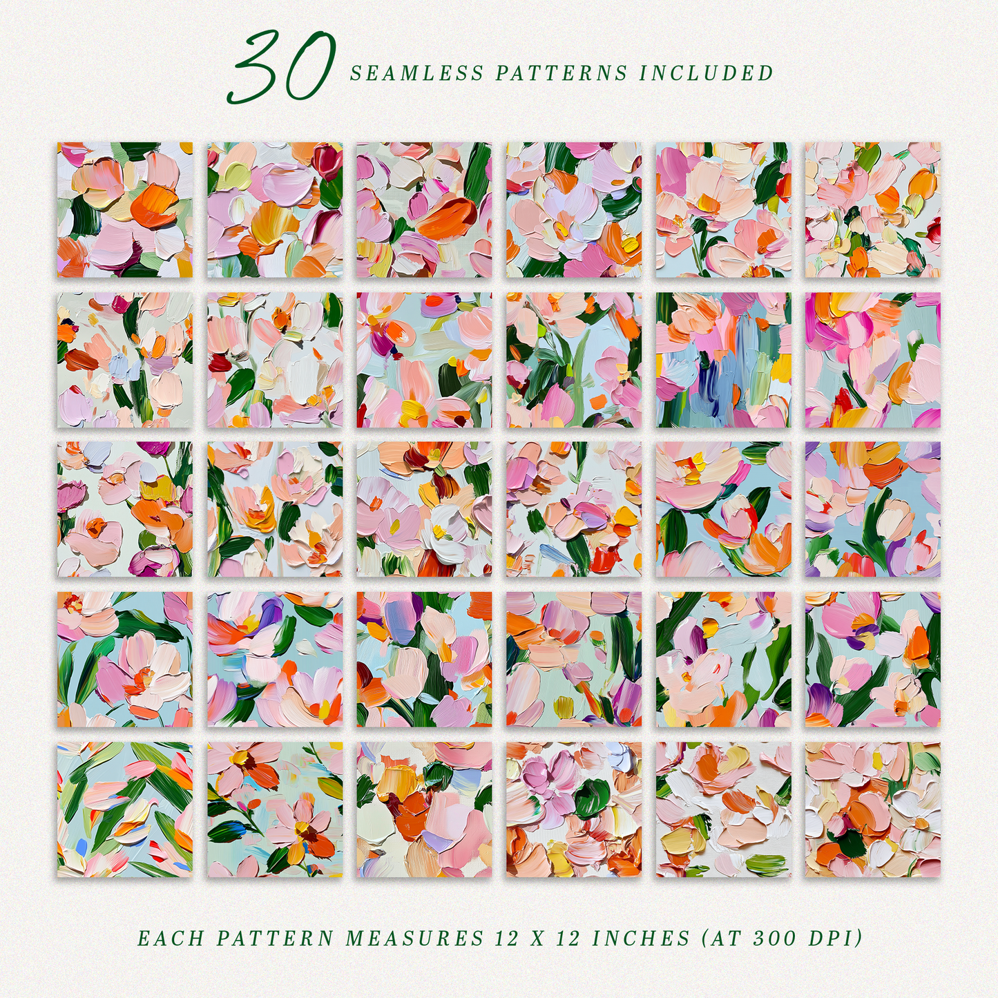 Florienne / Hand-Painted Seamless Pattern Bundle