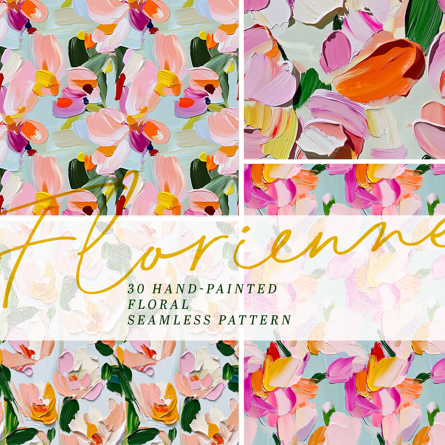 Florienne / Hand-Painted Seamless Pattern Bundle