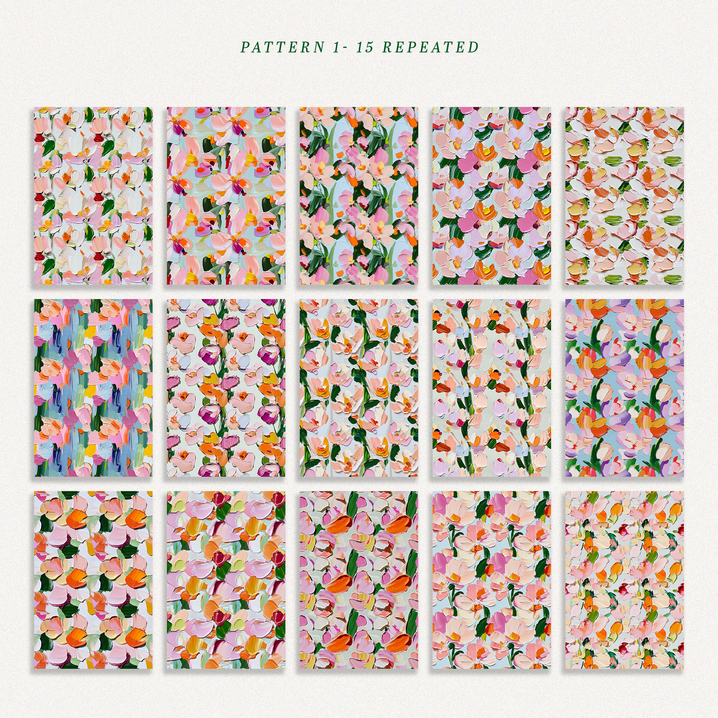 Florienne / Hand-Painted Seamless Pattern Bundle