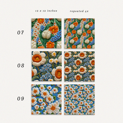 12  Seamless Patterns ⋆ Faux Embroidery 02