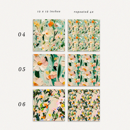 12 Floral Seamless Patterns "Meadow Whispers"
