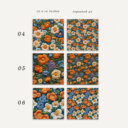 12  Seamless Patterns ⋆ Faux Embroidery 02