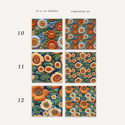 12  Seamless Patterns ⋆ Faux Embroidery 02