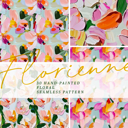Florienne / Hand-Painted Seamless Pattern Bundle