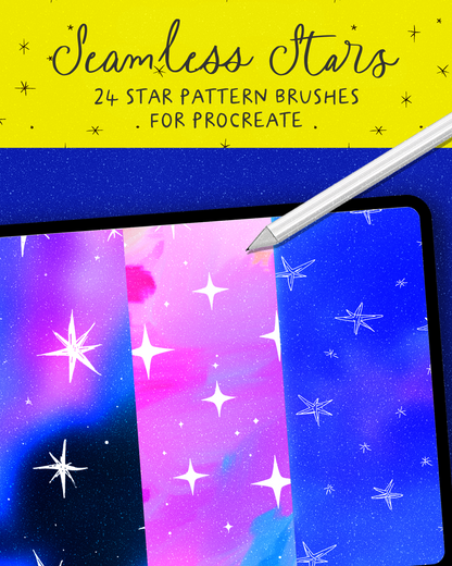 Seamless Stars ✨ Pattern Brushes for Procreate