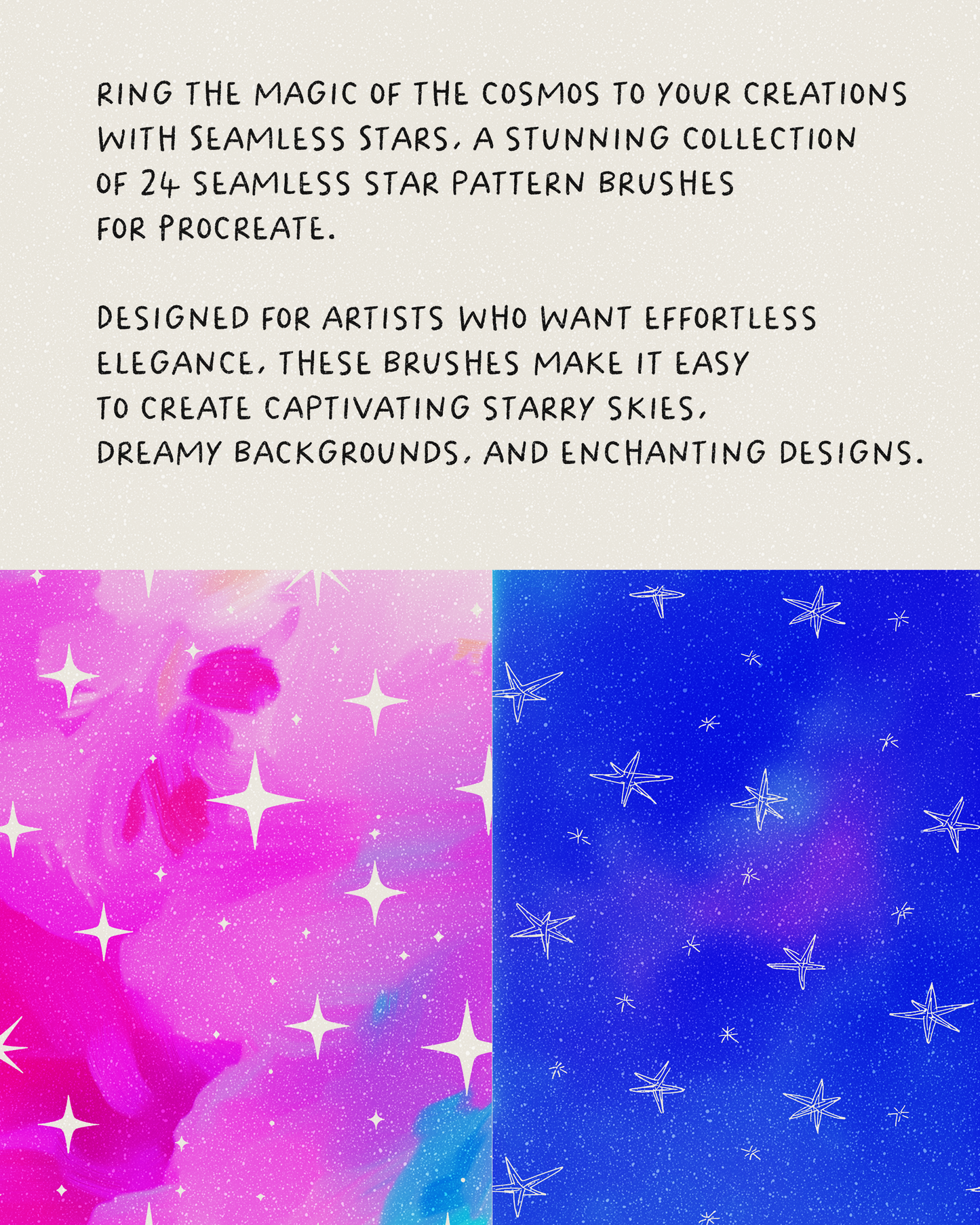 Seamless Stars ✨ Pattern Brushes for Procreate